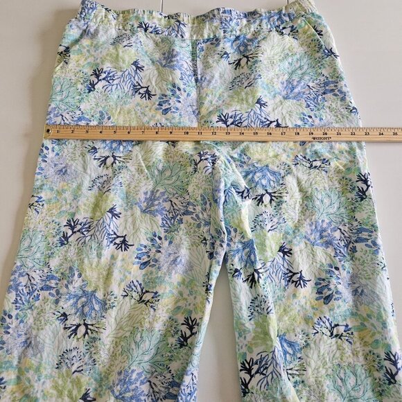 Northern Reflections Pants Womens XL Floral Cropped Wide Leg Pull On Linen Blend - Picture 6 of 16